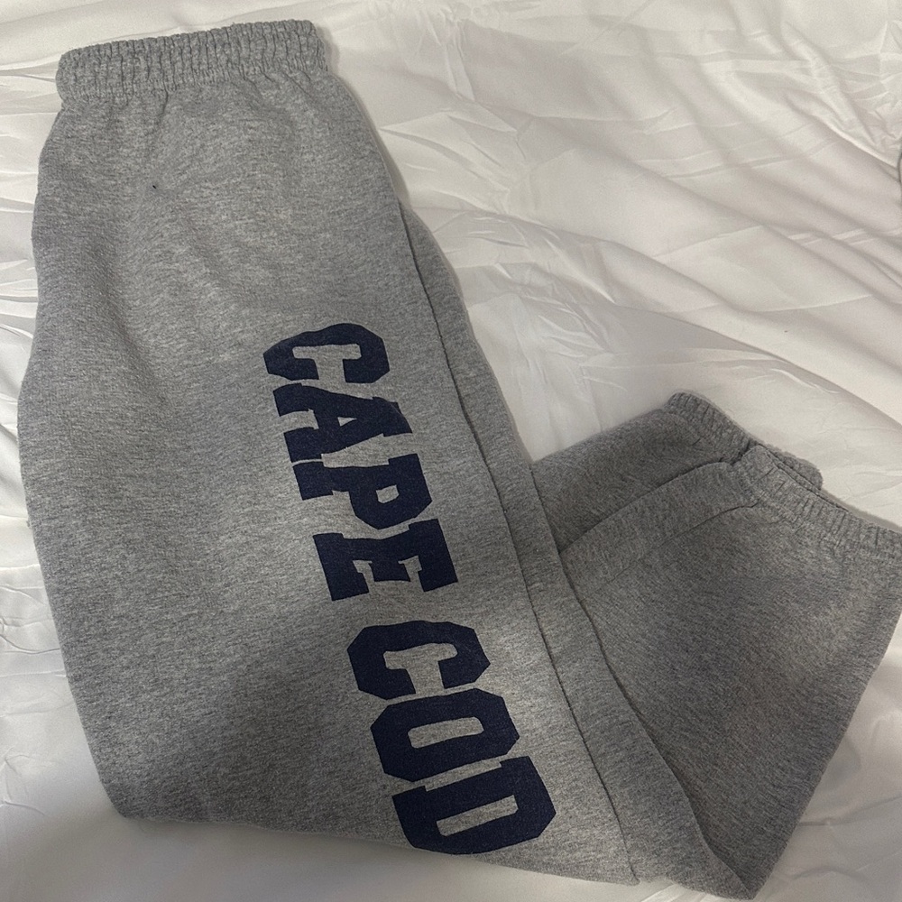 Gildan Gray Sweatpants with Navy Print